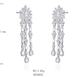 SE53633, Ladies' Moissanite Ring, S925, Rhodium Plated, White, 8.11g