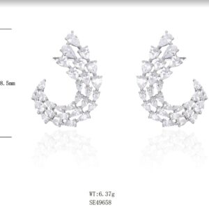 SE49658, Ladies' Moissanite Ring, S925, Rhodium Plated, White, 6.53g