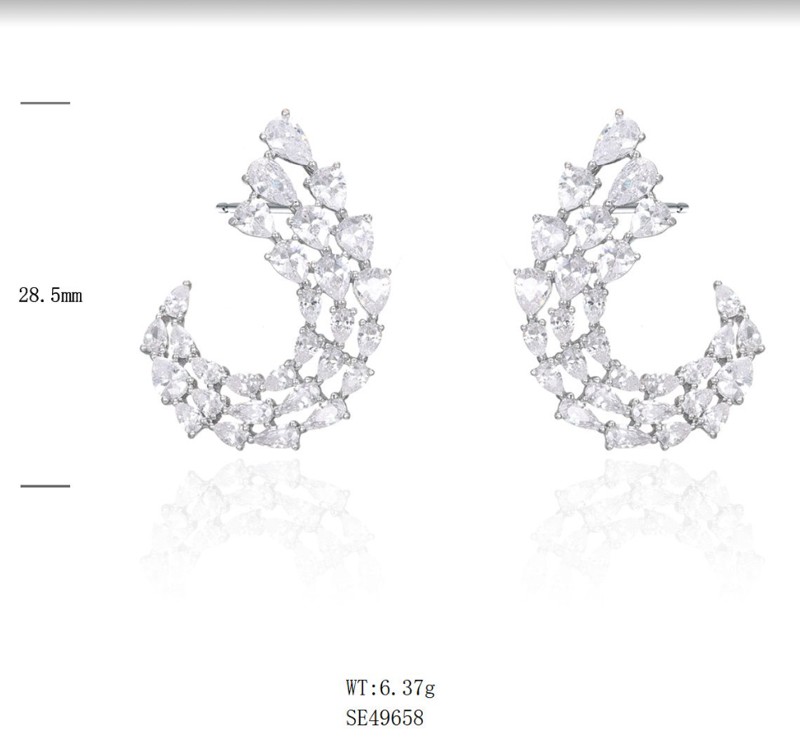 SE49658, Ladies' Moissanite Ring, S925, Rhodium Plated, White, 6.53g