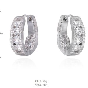 SE50728, Ladies' Moissanite Ring, S925, Rhodium Plated, White, 6.94g