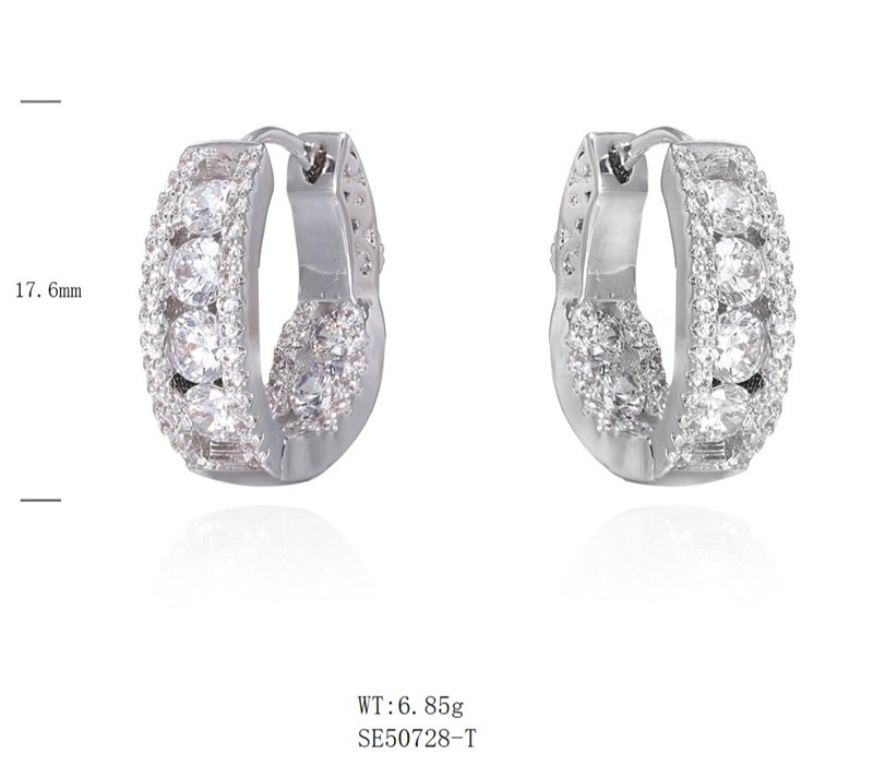 SE50728, Ladies' Moissanite Ring, S925, Rhodium Plated, White, 6.94g
