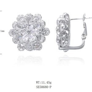 SE58680, Ladies' Moissanite Ring, S925, Rhodium Plated, White, 11.36g
