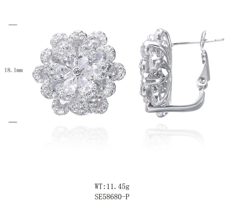 SE58680, Ladies' Moissanite Ring, S925, Rhodium Plated, White, 11.36g