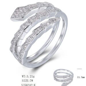SJ56242, Ladies' Moissanite Ring, S925, Rhodium Plated, White, 3.22g