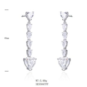 SE55047, Ladies' Moissanite Ring, S925, Rhodium Plated, White, 5.15g