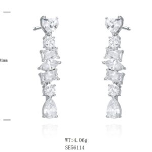 SE56114, Ladies' Moissanite Ring, S925, Rhodium Plated, White, 4g