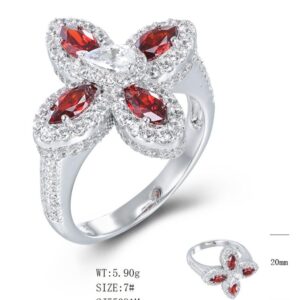 SJ55091, Ladies' Moissanite Ring, S925, Rhodium Plated, White, 6.37g