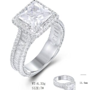 SJ54948, Ladies' Moissanite Ring, S925, Rhodium Plated, White, 6.93g