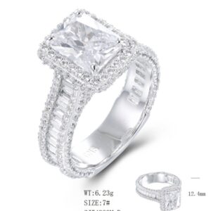 SJ54939, Ladies' Moissanite Ring, S925, Rhodium Plated, White, 6.6g