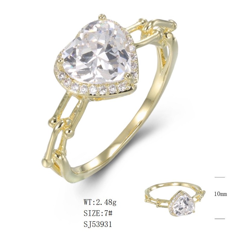 SJ53931, Ladies' Moissanite Ring, S925, Rhodium Plated, White, 2.5g