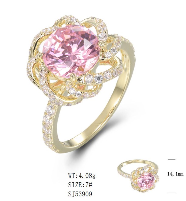SJ53909, Ladies' Moissanite Ring, S925, Rhodium Plated, White, 4.32g