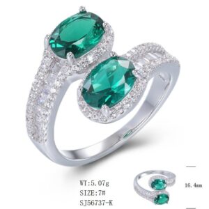 SJ56737, Ladies' Moissanite Ring, S925, Rhodium Plated, White, 5.15g