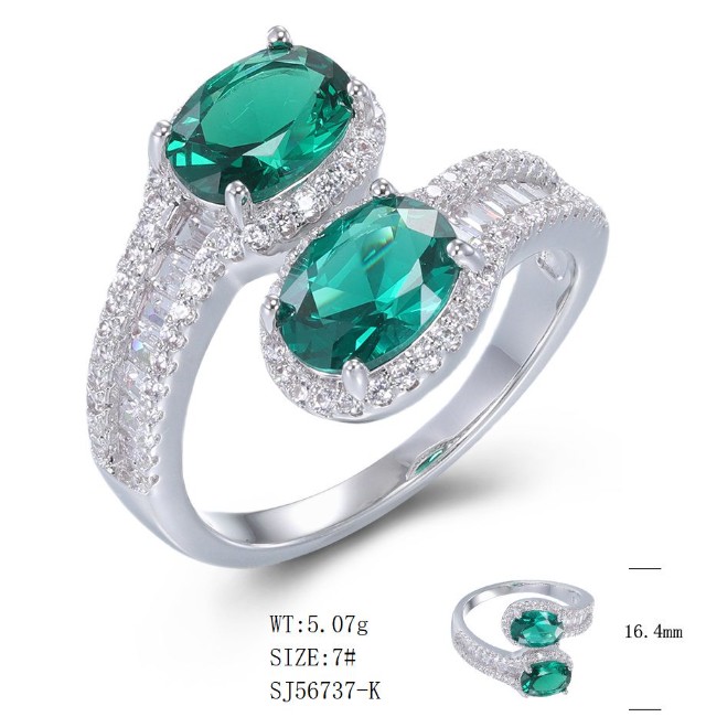 SJ56737, Ladies' Moissanite Ring, S925, Rhodium Plated, White, 5.15g