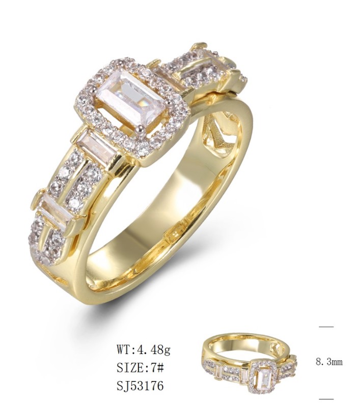 SJ53176, Ladies' Moissanite Ring, S925, Rhodium Plated, White, 4.86g