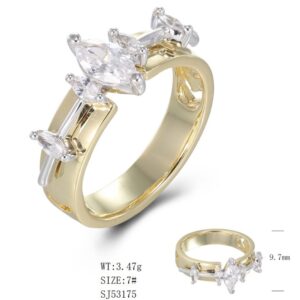 SJ53175, Ladies' Moissanite Ring, S925, Rhodium Plated, White, 3.7g