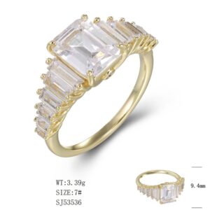 SJ53536, Ladies' Moissanite Ring, S925, Rhodium Plated, White, 3.38g