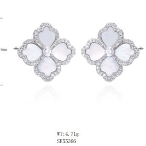 SE55366, Ladies' Moissanite Ring, S925, Rhodium Plated, White, 4.99g