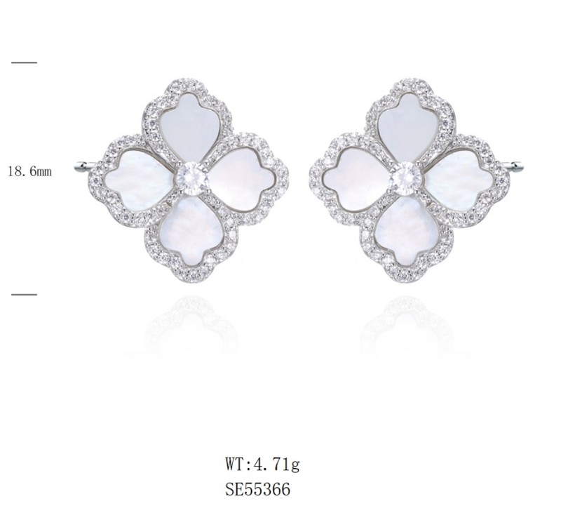 SE55366, Ladies' Moissanite Ring, S925, Rhodium Plated, White, 4.99g
