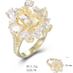 SJ53910, Ladies' Moissanite Ring, S925, Rhodium Plated, White, 7.79g