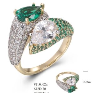 SJ56741, Ladies' Moissanite Ring, S925, Rhodium Plated, White, 6.6g