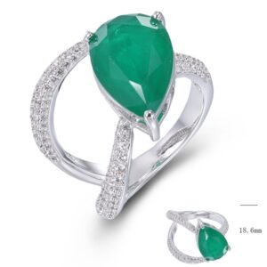 SJ56137, Ladies' Moissanite Ring, S925, Rhodium Plated, White, 5.18g
