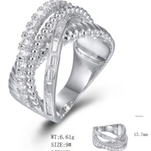 SJ52059, Ladies' Moissanite Ring, S925, Rhodium Plated, White, 7.19g