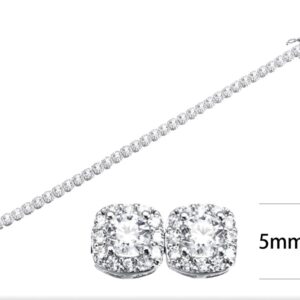 SB13441, Ladies' Moissanite Ring, S925, Rhodium Plated, White, 8.75g
