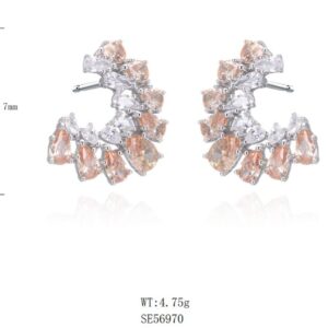 SE56970, Ladies' Moissanite Ring, S925, Rhodium Plated, White, 4.8g