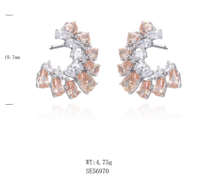 SE56970, Ladies' Moissanite Ring, S925, Rhodium Plated, White, 4.8g