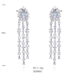 SE56681, Ladies' Moissanite Ring, S925, Rhodium Plated, White, 7.49g