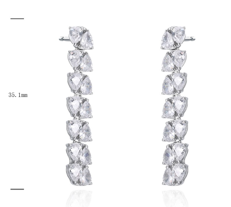 SE58177, Ladies' Moissanite Ring, S925, Rhodium Plated, White, 5.53g