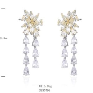SE55799, Ladies' Moissanite Ring, S925, Rhodium Plated, White, 6.12g