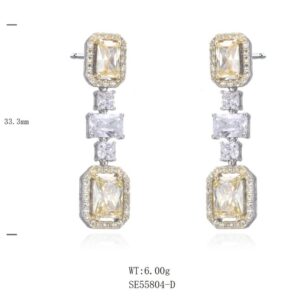 SE55804, Ladies' Moissanite Ring, S925, Rhodium Plated, White, 5.88g