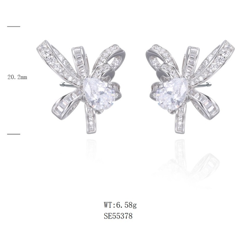 SE55378, Ladies' Moissanite Ring, S925, Rhodium Plated, White, 6.8g