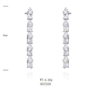 SE57220, Ladies' Moissanite Ring, S925, Rhodium Plated, White, 4.41g