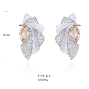 SE56897, Ladies' Moissanite Ring, S925, Rhodium Plated, White, 6.51g