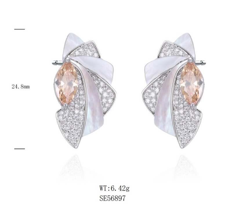 SE56897, Ladies' Moissanite Ring, S925, Rhodium Plated, White, 6.51g