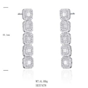 SE57478, Ladies' Moissanite Ring, S925, Rhodium Plated, White, 6.25g