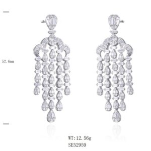 SE52959, Ladies' Moissanite Ring, S925, Rhodium Plated, White, 12.83g