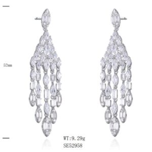 SE52958, Ladies' Moissanite Ring, S925, Rhodium Plated, White, 10.27g