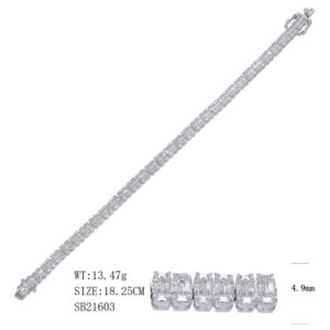 SB21603, Ladies' Moissanite Ring, S925, Rhodium Plated, White, 13.48g