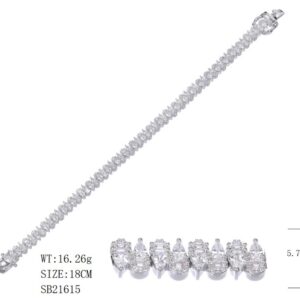 SB21615, Ladies' Moissanite Ring, S925, Rhodium Plated, White, 17.07g