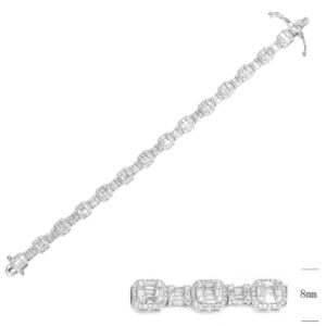 SB15450, Ladies' Moissanite Ring, S925, Rhodium Plated, White, 16.7g
