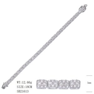 SB21613, Ladies' Moissanite Ring, S925, Rhodium Plated, White, 13.98g