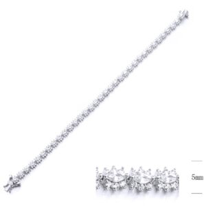SB12183, Ladies' Moissanite Ring, S925, Rhodium Plated, White, 9.54g