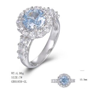 GR01859, Ladies' Moissanite Ring, S925, Rhodium Plated, White, 4.72g
