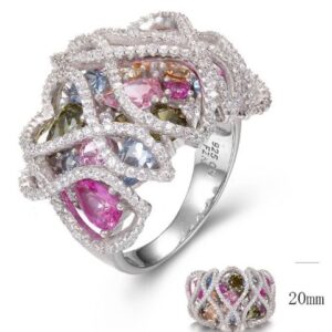 SJ35063, Ladies' Moissanite Ring, S925, Rhodium Plated, White, 10.77g