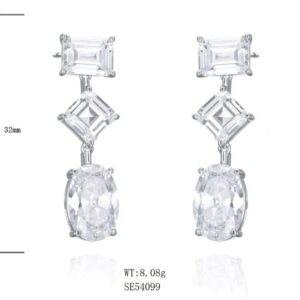 SE54099, Ladies' Moissanite Ring, S925, Rhodium Plated, White, 6.58g