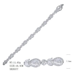 SB20377, Ladies' Moissanite Bracelet, S925, Rhodium Plated, White, 13.02g