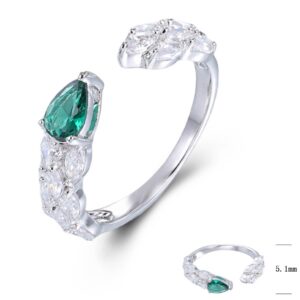 SJ55264, Ladies' Moissanite Ring, S925, Rhodium Plated, White, 2.45g